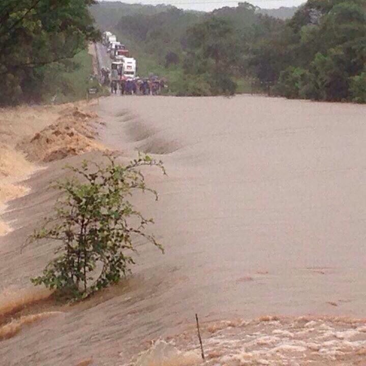 Flooded river in Mashonaland West, Zimbabwe