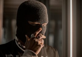 a person wearing a ski mask