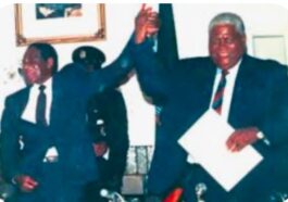 Robert Mugabe and Joshua Nkomo Unity Accord