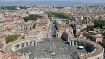aerial view of st peter s square in vatican city