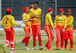 Zimbabwe Cricket celebrating wicket