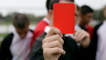 referee showing red card